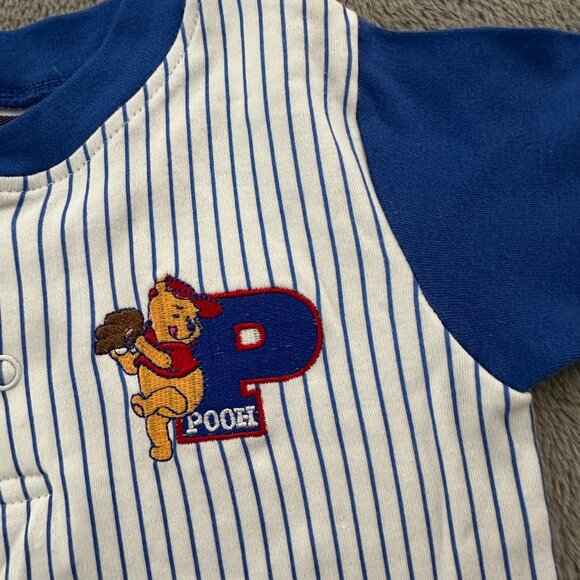 Vintage 2000 Y2K Winnie The Pooh Baseball Tee Shirt 6 Months - Picture 2 of 5